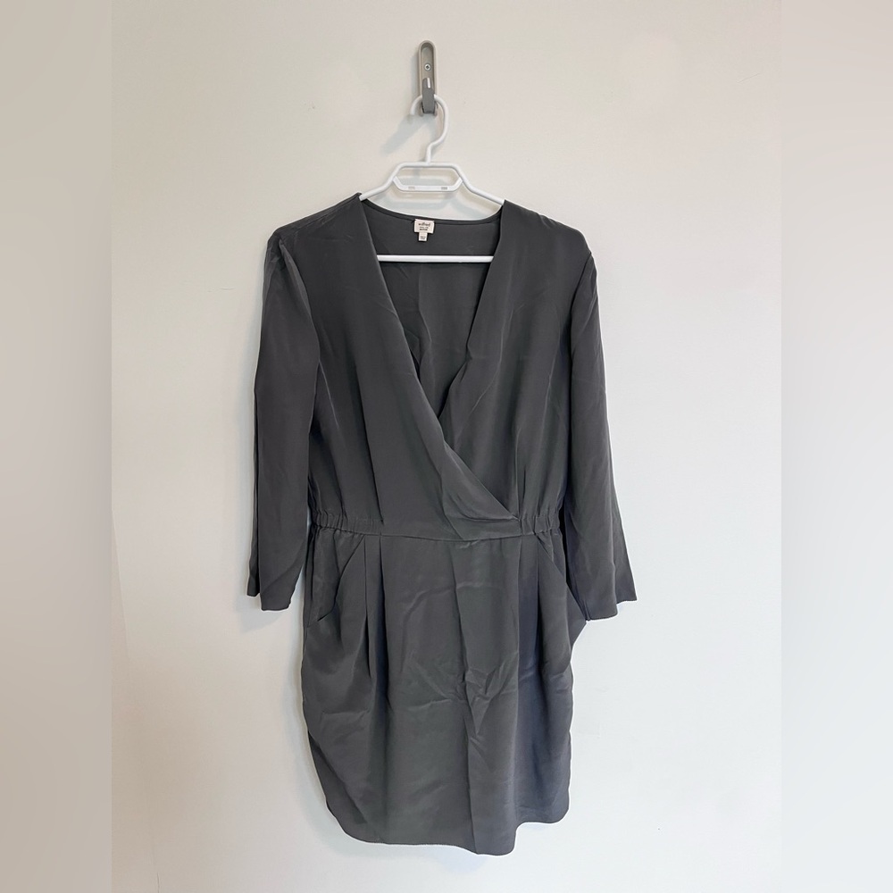 Grey 100% Silk Babaton Dress Size M